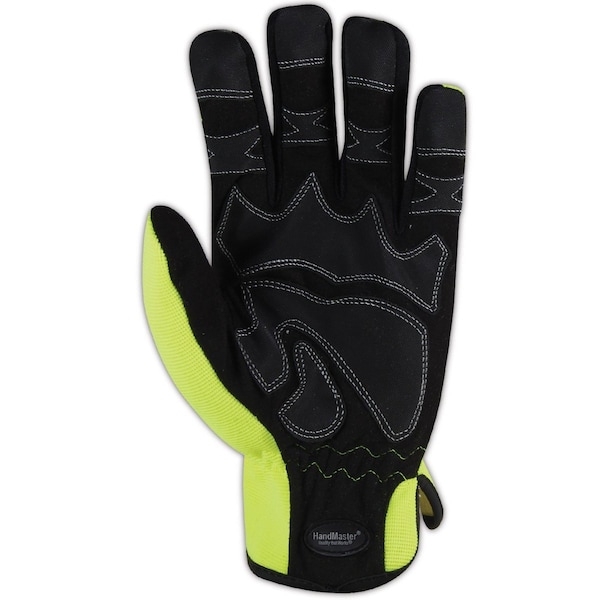 Mechanics Gloves, L, Hi-Viz Yellow, Padded